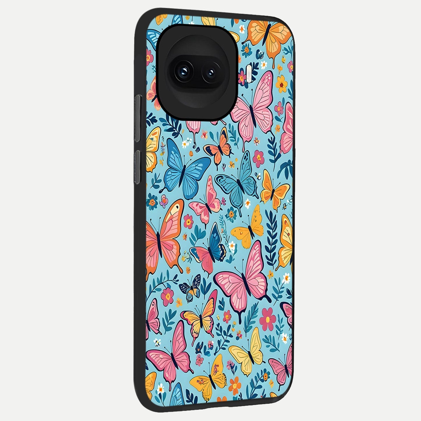 Spring Wing Garden back cover for iQOO 15R slim fit glass case with vibrant aesthetic design