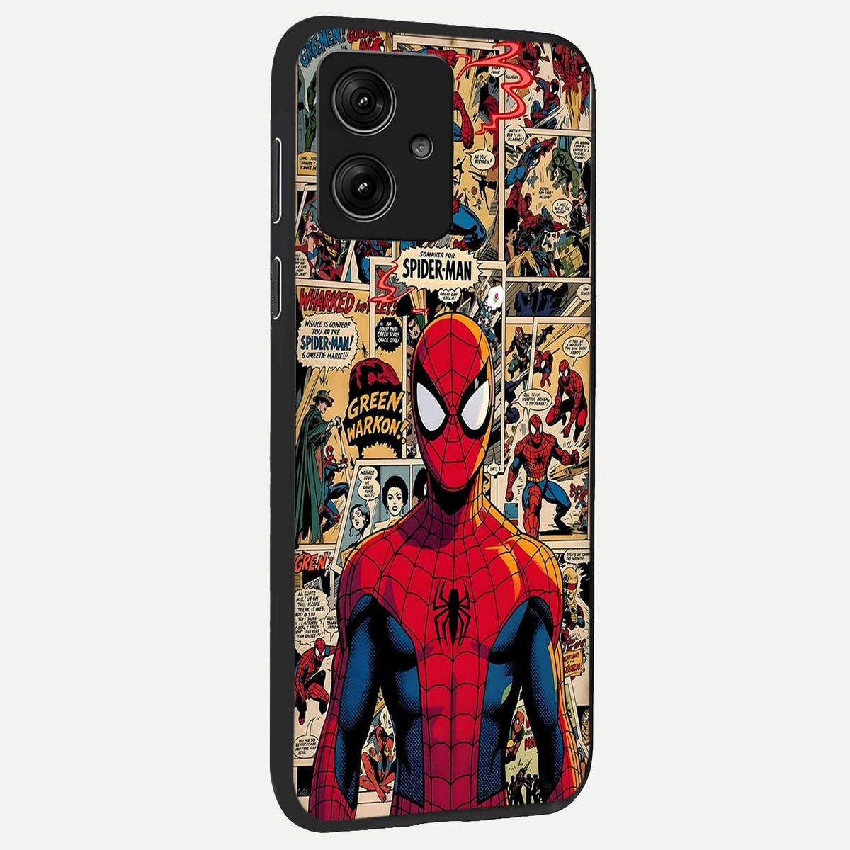 Aesthetic Spider back cover For Moto G54 slim fit glass case with vibrant aesthetic design