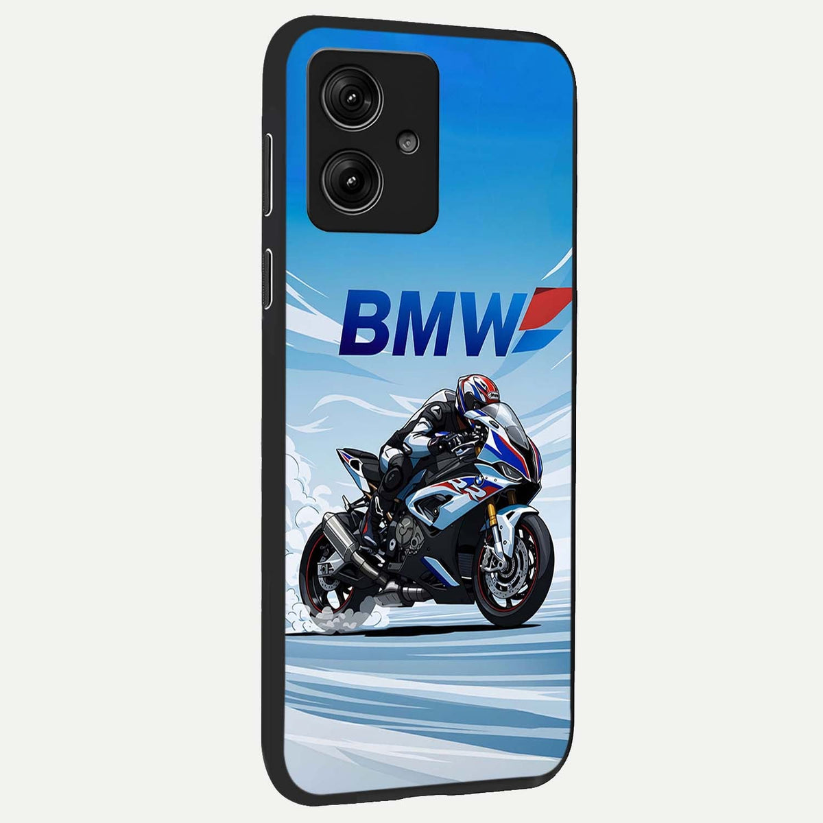 BMW Power Drift back cover For Moto G54 slim fit glass case with vibrant aesthetic design