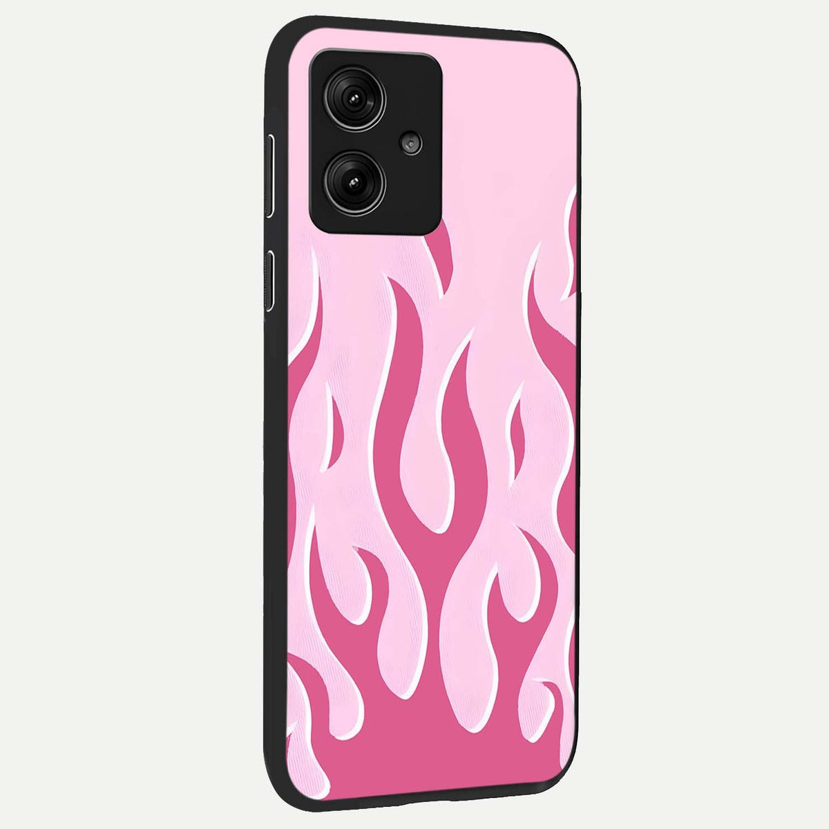 Blush Flame Energy back cover For Moto G54 slim fit glass case with vibrant aesthetic design