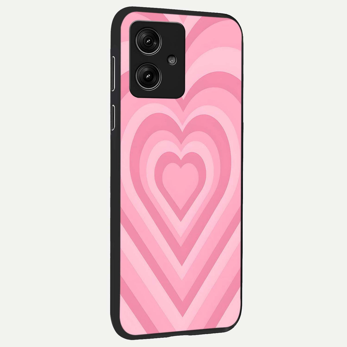 Blush Heart Waves back cover For Moto G54 slim fit glass case with vibrant aesthetic design