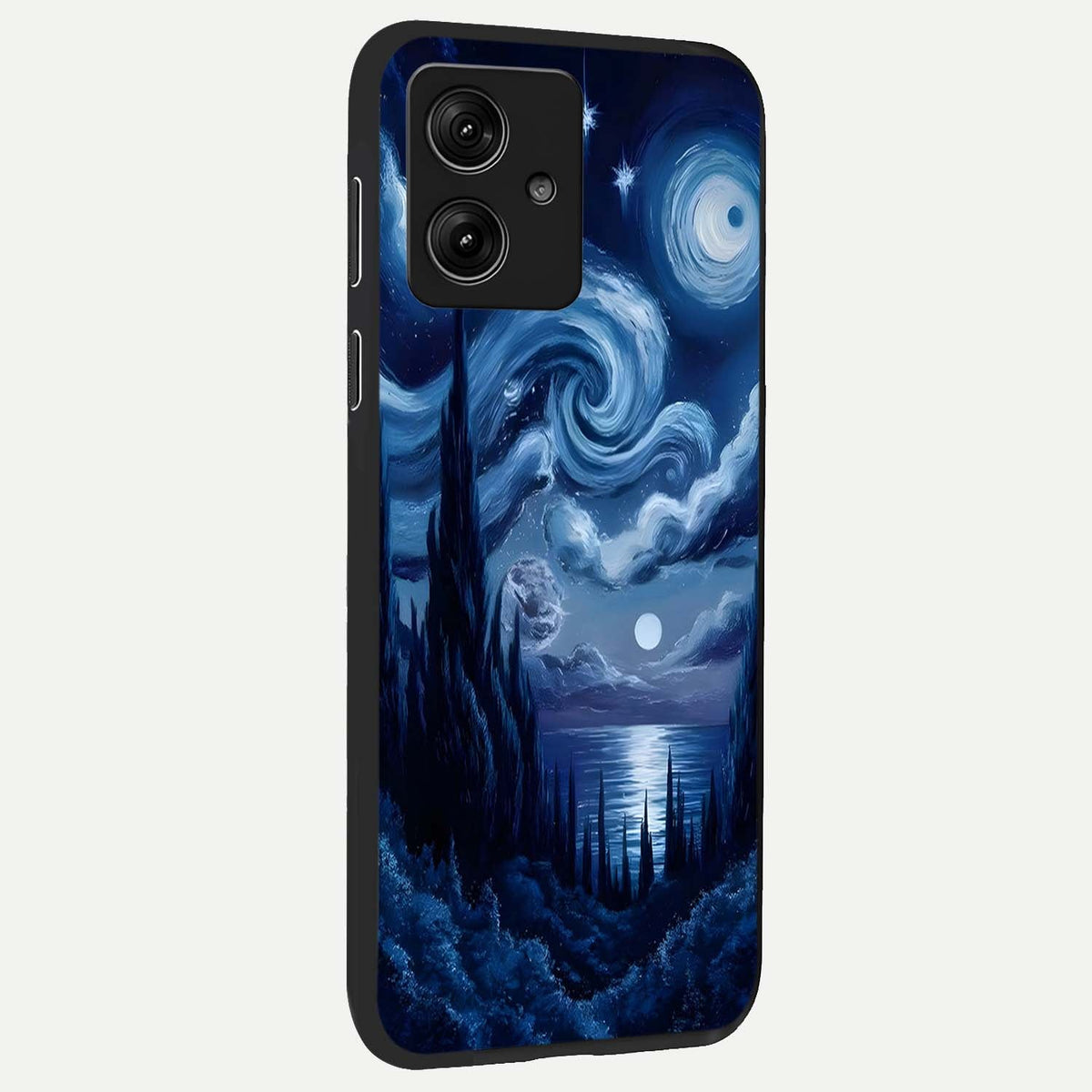 Celestial Dream Van Gogh back cover For Moto G54 slim fit glass case with vibrant aesthetic design