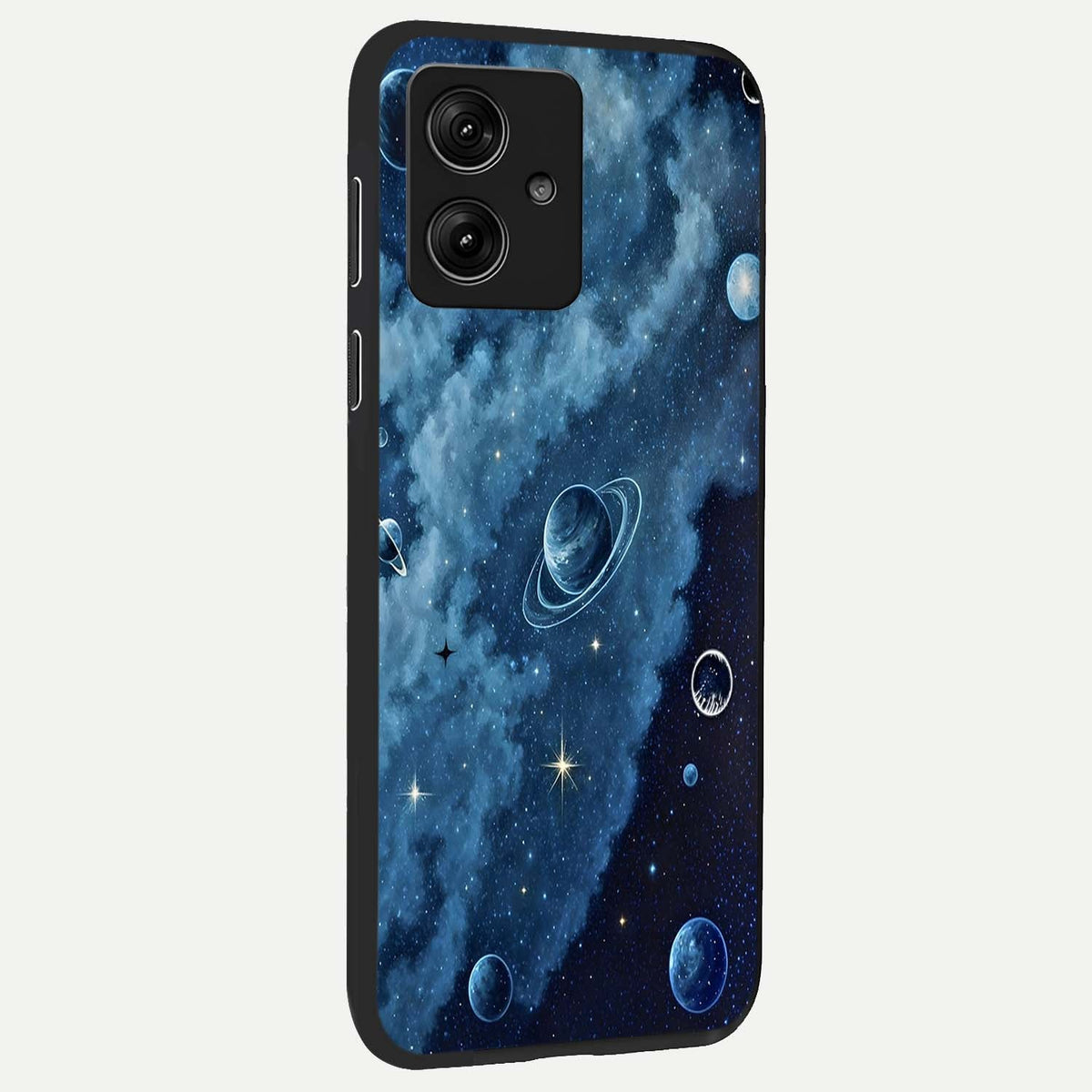 Galaxy Dream Space back cover For Moto G54 slim fit glass case with vibrant aesthetic design