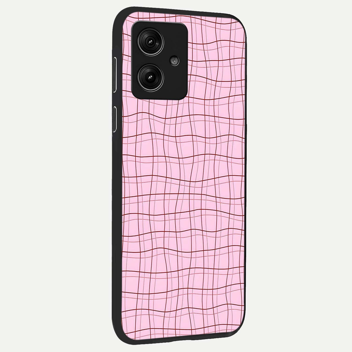 Soft Grid Bliss back cover For Moto G54 slim fit glass case with vibrant aesthetic design