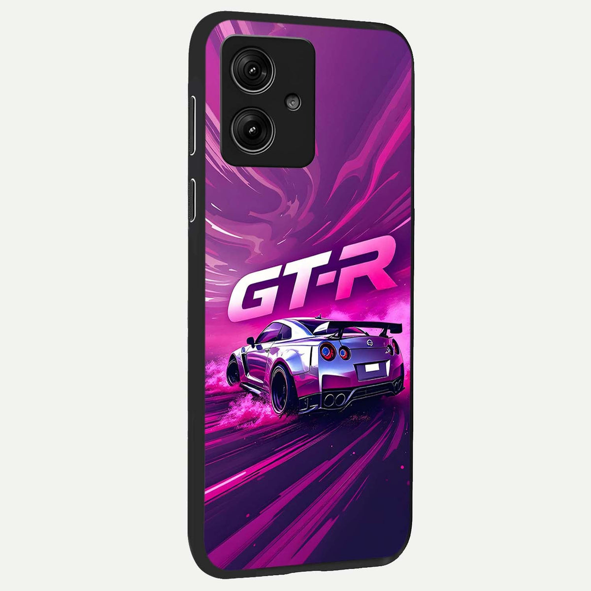 Speed Drift Legend back cover For Moto G54 slim fit glass case with vibrant aesthetic design