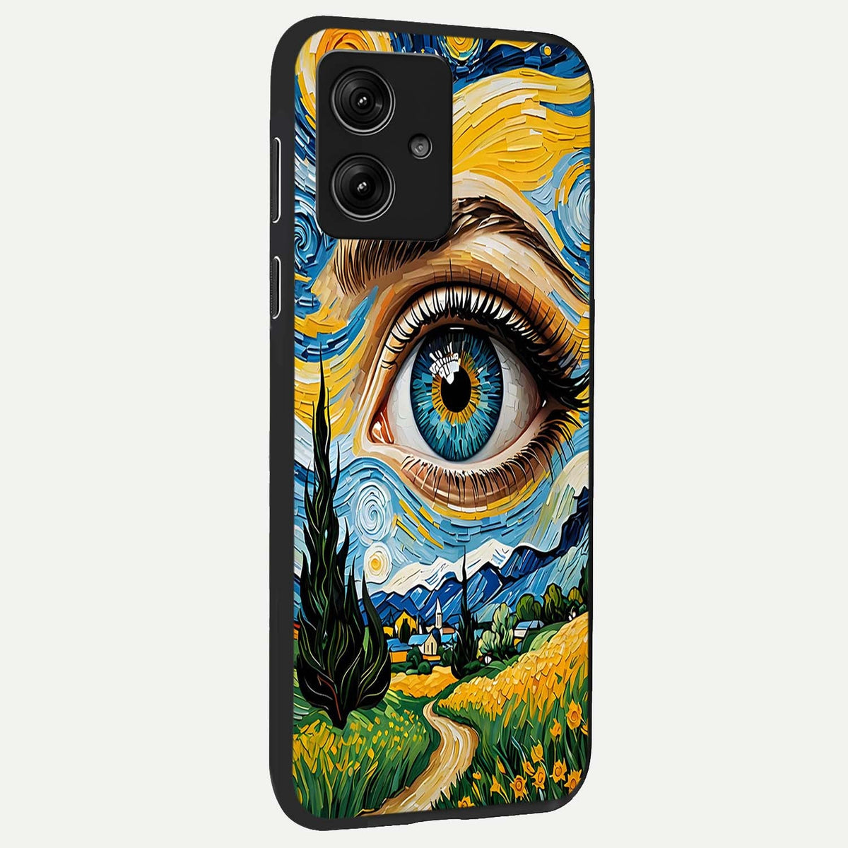 Van Gogh Eye back cover For Moto G54 slim fit glass case with vibrant aesthetic design
