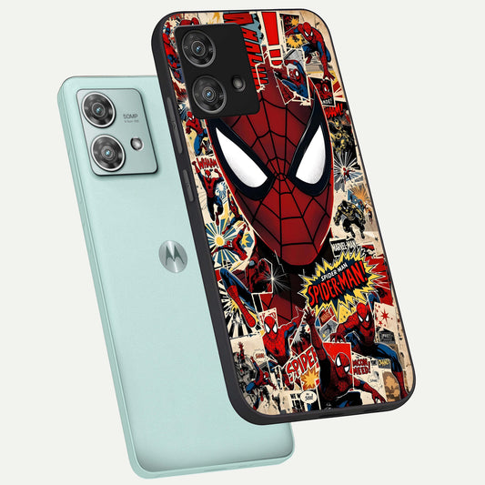 Aesthetic Wonder Spider phone case For Moto Edge 40 Neo showing premium glass back cover with detailed artwork
