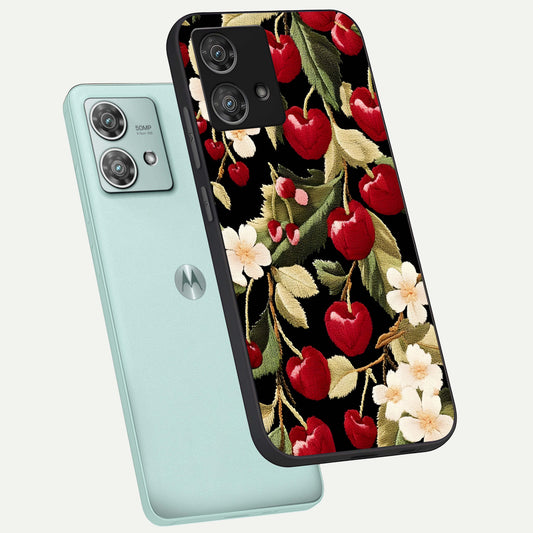 Blooming Spendor Bird phone case For Moto Edge 40 Neo showing premium glass back cover with detailed artwork