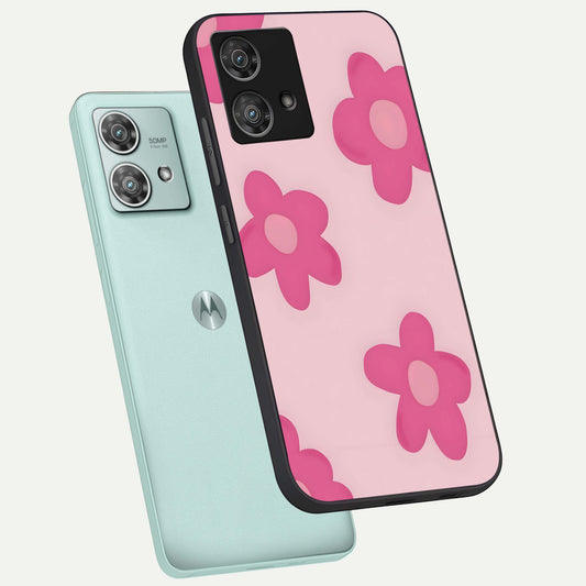Candy Bloom Dreams phone case For Moto Edge 40 Neo showing premium glass back cover with detailed artwork