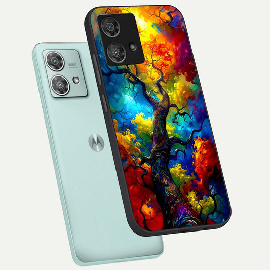 Colorful Soda Bottles phone case For Moto Edge 40 Neo showing premium glass back cover with detailed artwork