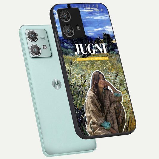 Jugni Soul Vibes phone case For Moto Edge 40 Neo showing premium glass back cover with detailed artwork