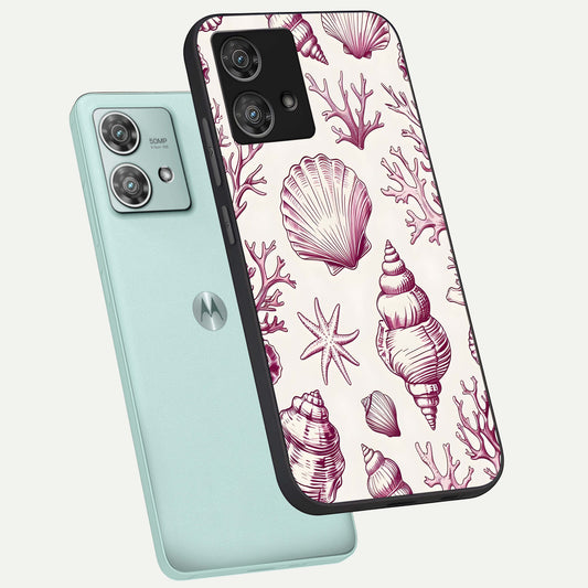 Pink Moo Magic phone case For Moto Edge 40 Neo showing premium glass back cover with detailed artwork