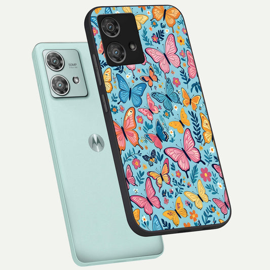 Spring Wing Garden phone case For Moto Edge 40 Neo showing premium glass back cover with detailed artwork