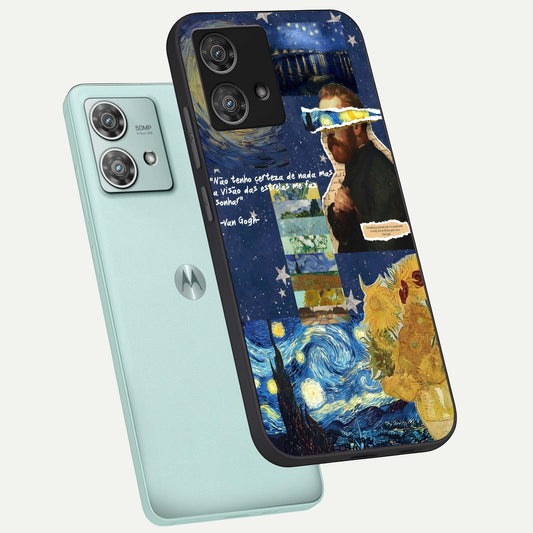 Starry Dream Vision phone case For Moto Edge 40 Neo showing premium glass back cover with detailed artwork