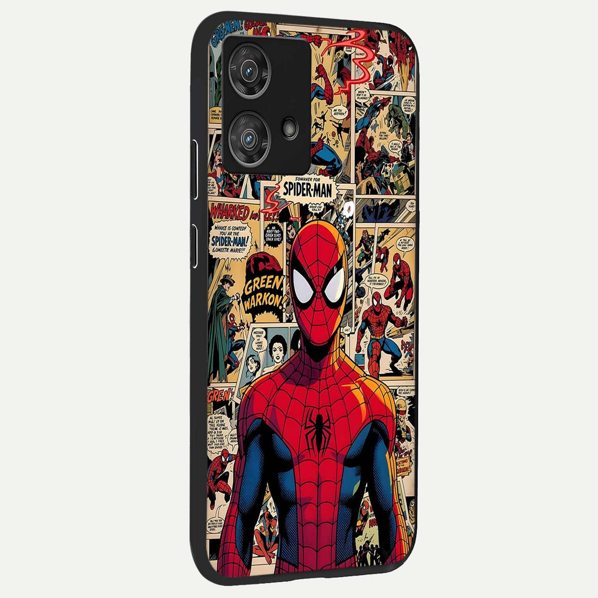 Aesthetic Spider back cover For Moto Edge 40 Neo slim fit glass case with vibrant aesthetic design