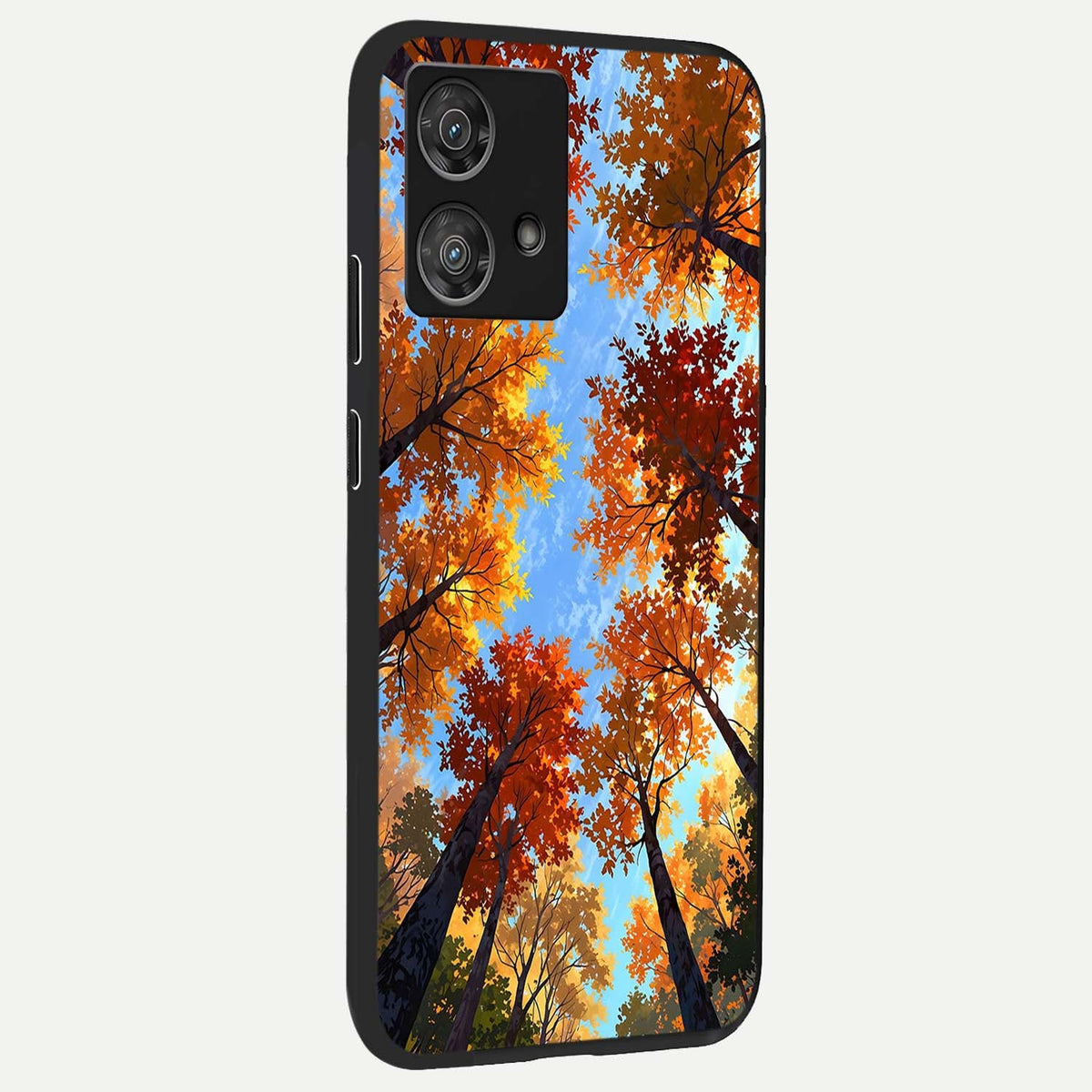 Autumn Sky Rise back cover For Moto Edge 40 Neo slim fit glass case with vibrant aesthetic design