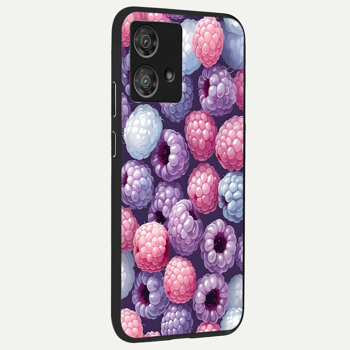 Berry Candy Pop back cover For Moto Edge 40 Neo slim fit glass case with vibrant aesthetic design