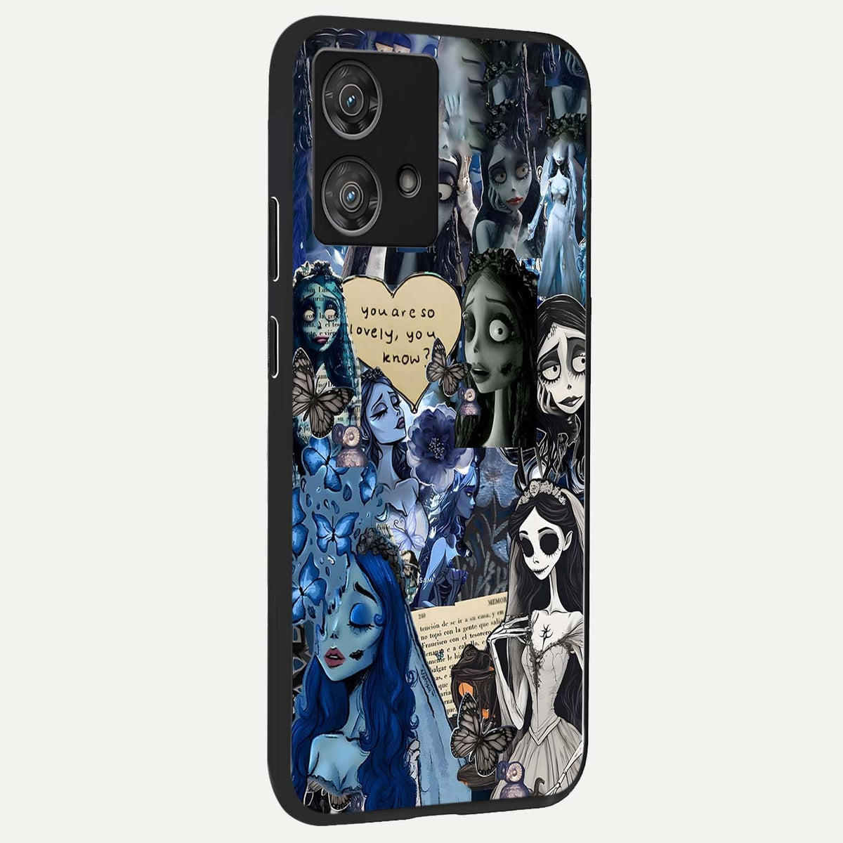 Corpse Bride Posters back cover For Moto Edge 40 Neo slim fit glass case with vibrant aesthetic design