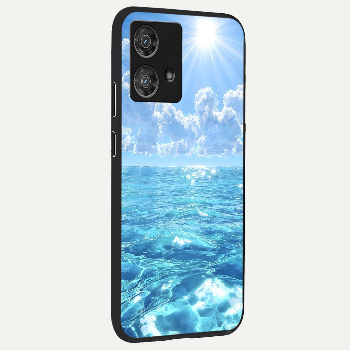 Endless Ocean Horizon back cover For Moto Edge 40 Neo slim fit glass case with vibrant aesthetic design