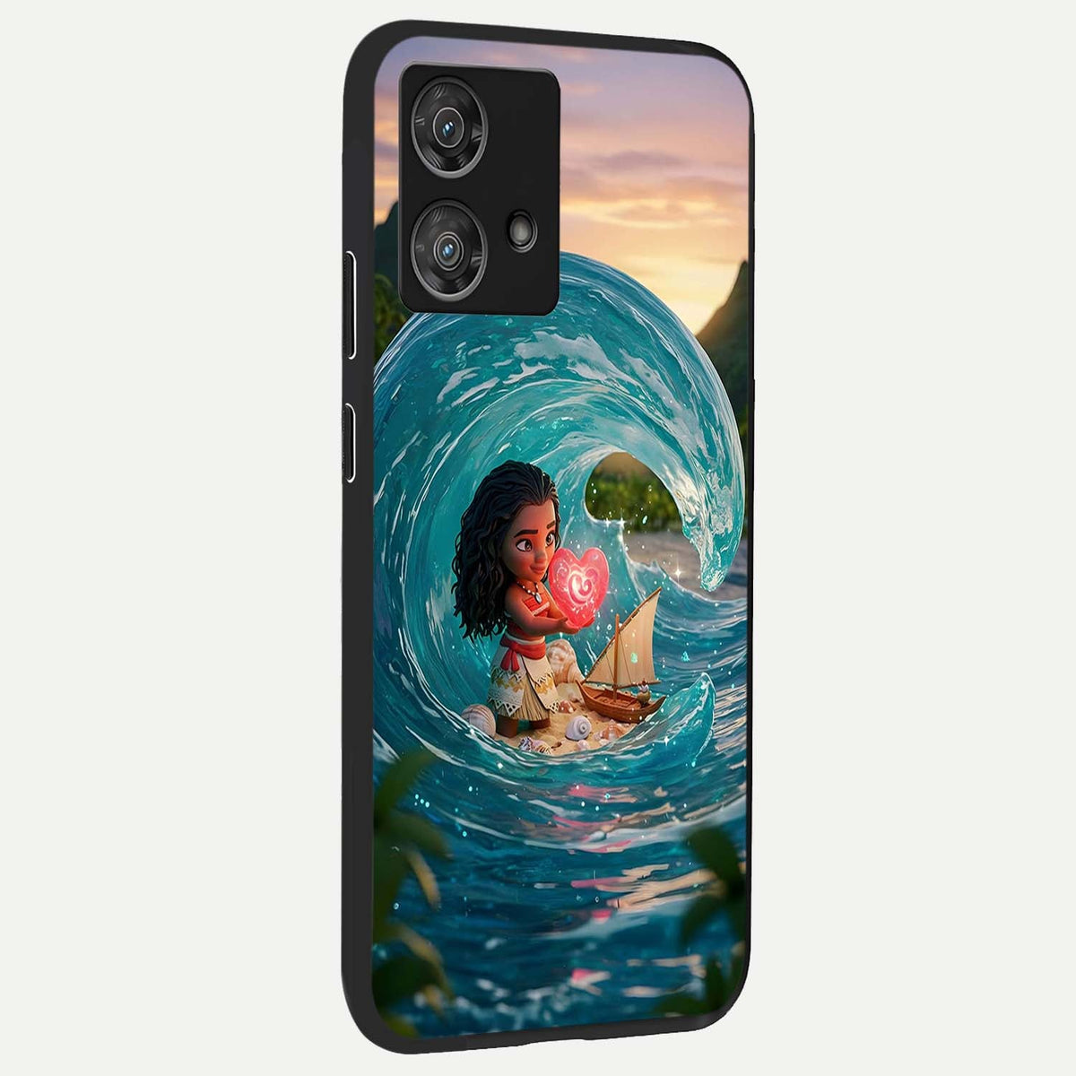 Heart of Ocean back cover For Moto Edge 40 Neo slim fit glass case with vibrant aesthetic design