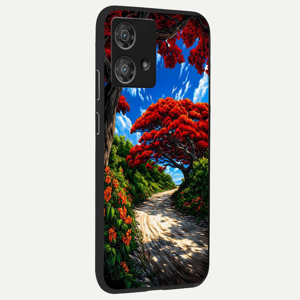 Red Eyes Pattern back cover For Moto Edge 40 Neo slim fit glass case with vibrant aesthetic design