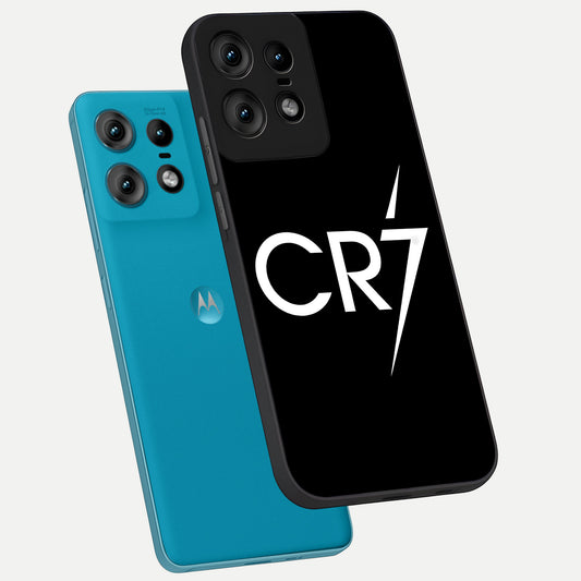 CR7 Elite Strike phone case For Moto Edge50 Pro showing premium glass back cover with detailed artwork