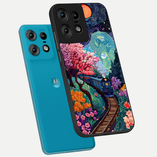 Digital Art phone case For Moto Edge50 Pro showing premium glass back cover with detailed artwork