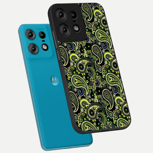 Green Lemon phone case For Moto Edge50 Pro showing premium glass back cover with detailed artwork