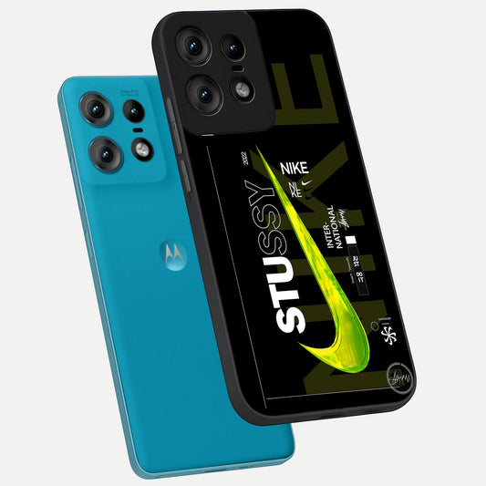 Neon Street Edition phone case For Moto Edge50 Pro showing premium glass back cover with detailed artwork