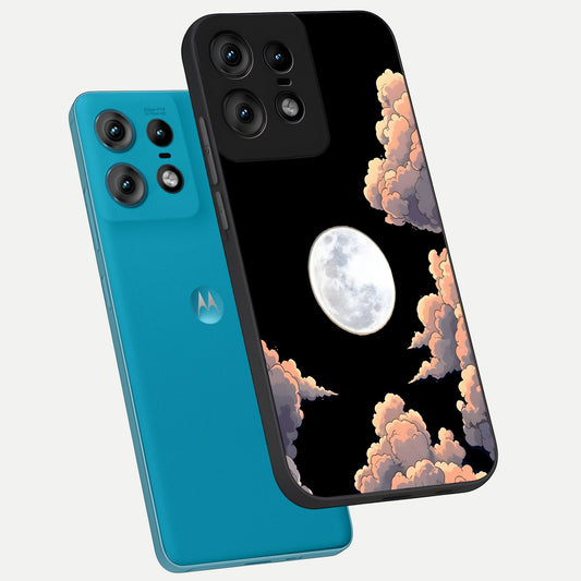 Shade Cloud Moon phone case For Moto Edge50 Pro showing premium glass back cover with detailed artwork