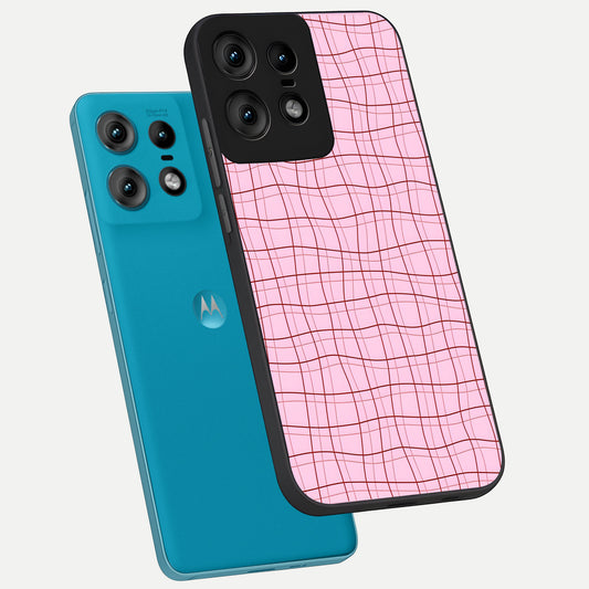 Soft Grid Bliss phone case For Moto Edge50 Pro showing premium glass back cover with detailed artwork