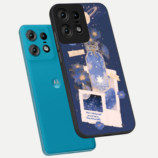 Starlit Cosmic Jar phone case For Moto Edge50 Pro showing premium glass back cover with detailed artwork