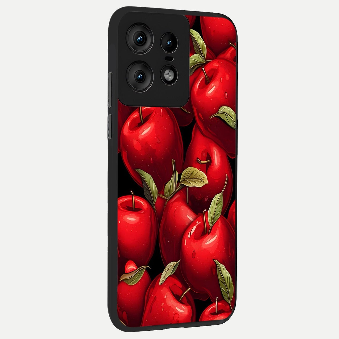 Apple Pattern back cover For Moto Edge50 Pro slim fit glass case with vibrant aesthetic design