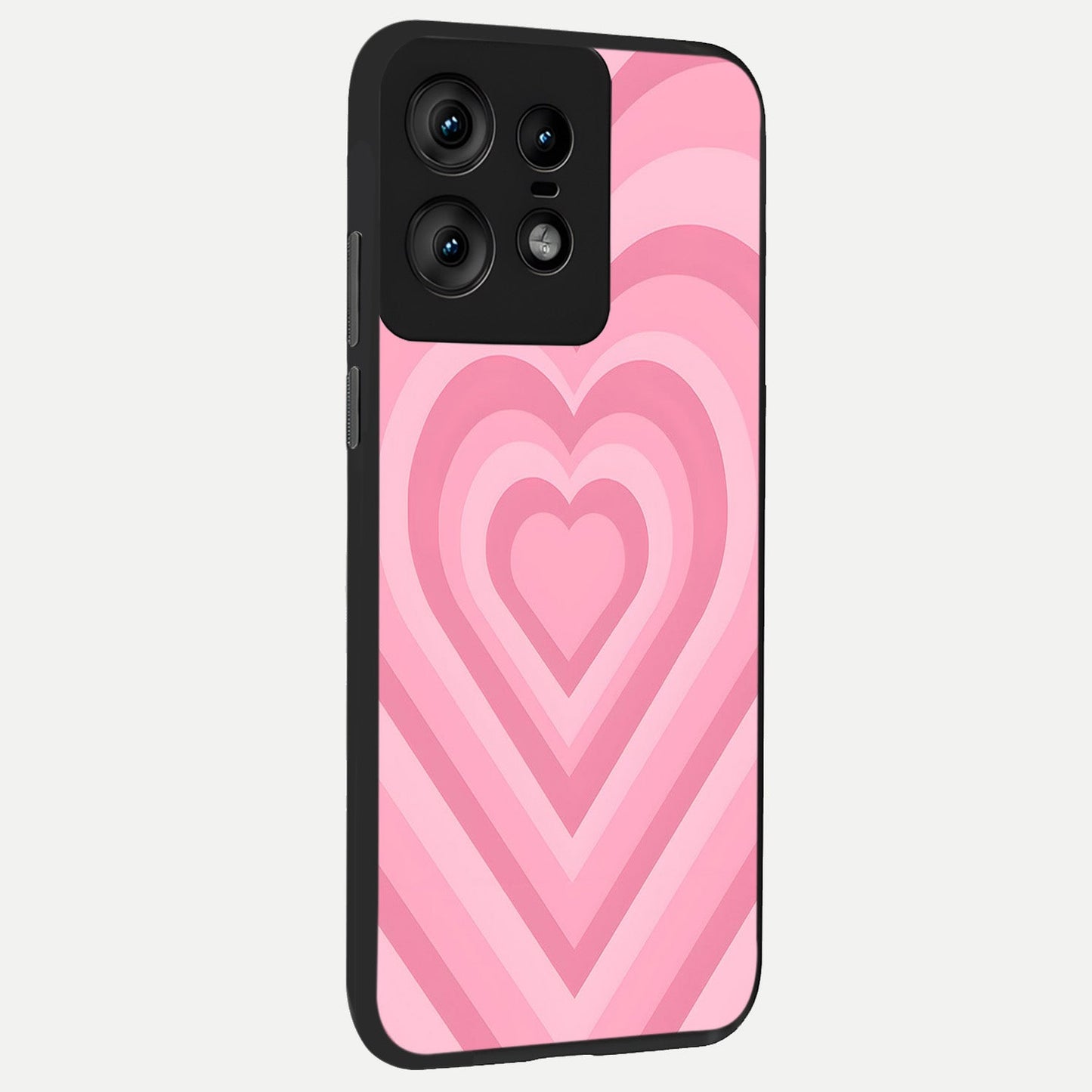 Blush Heart Waves back cover For Moto Edge50 Pro slim fit glass case with vibrant aesthetic design