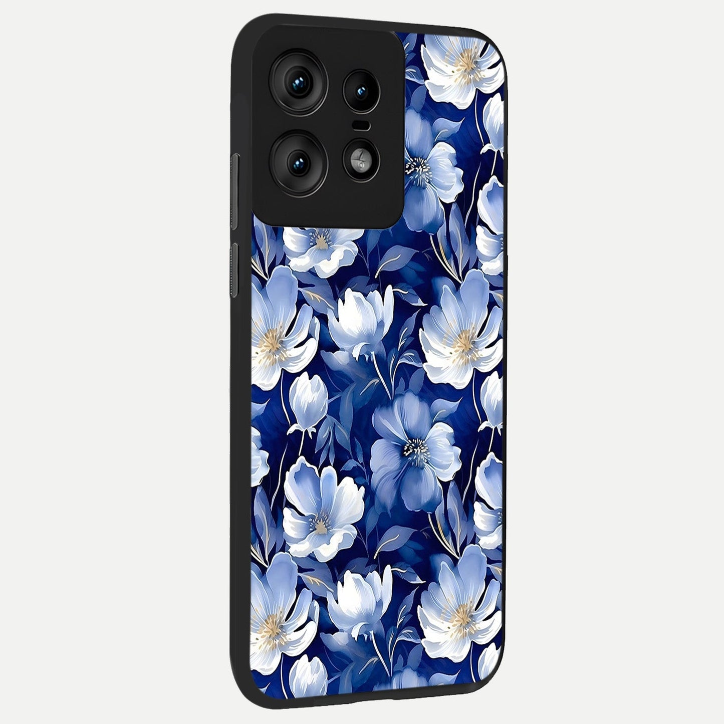 Cute Floral Patterns back cover For Moto Edge50 Pro slim fit glass case with vibrant aesthetic design