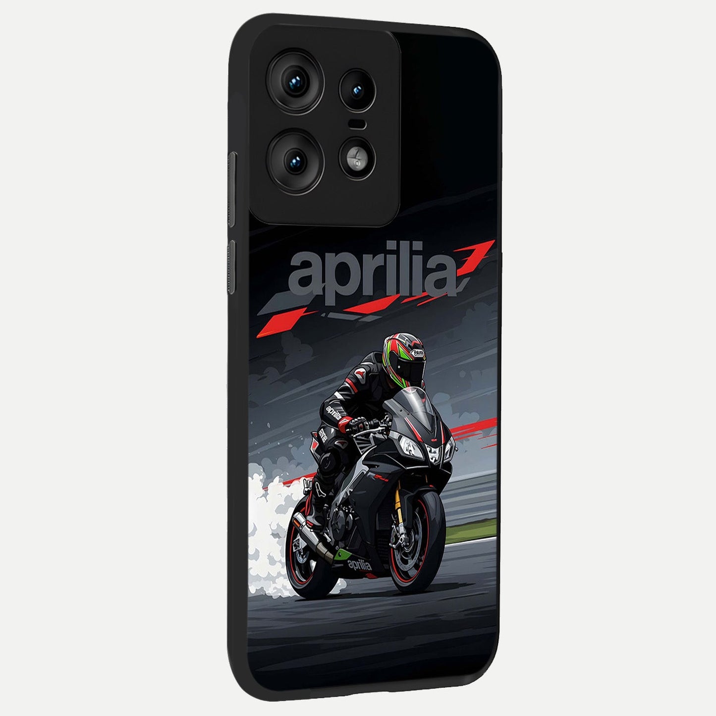 Dark Aprilla back cover For Moto Edge50 Pro slim fit glass case with vibrant aesthetic design