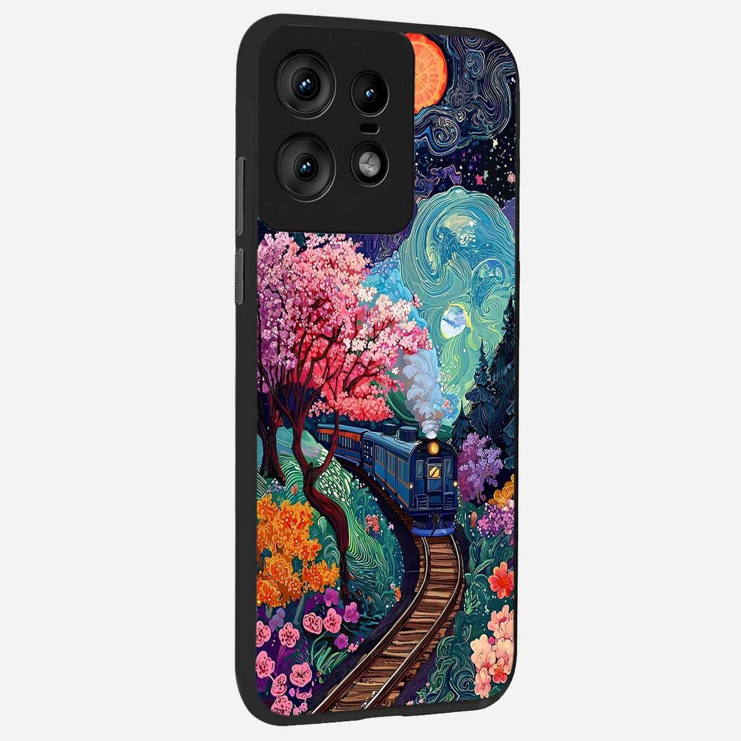 Digital Art back cover For Moto Edge50 Pro slim fit glass case with vibrant aesthetic design