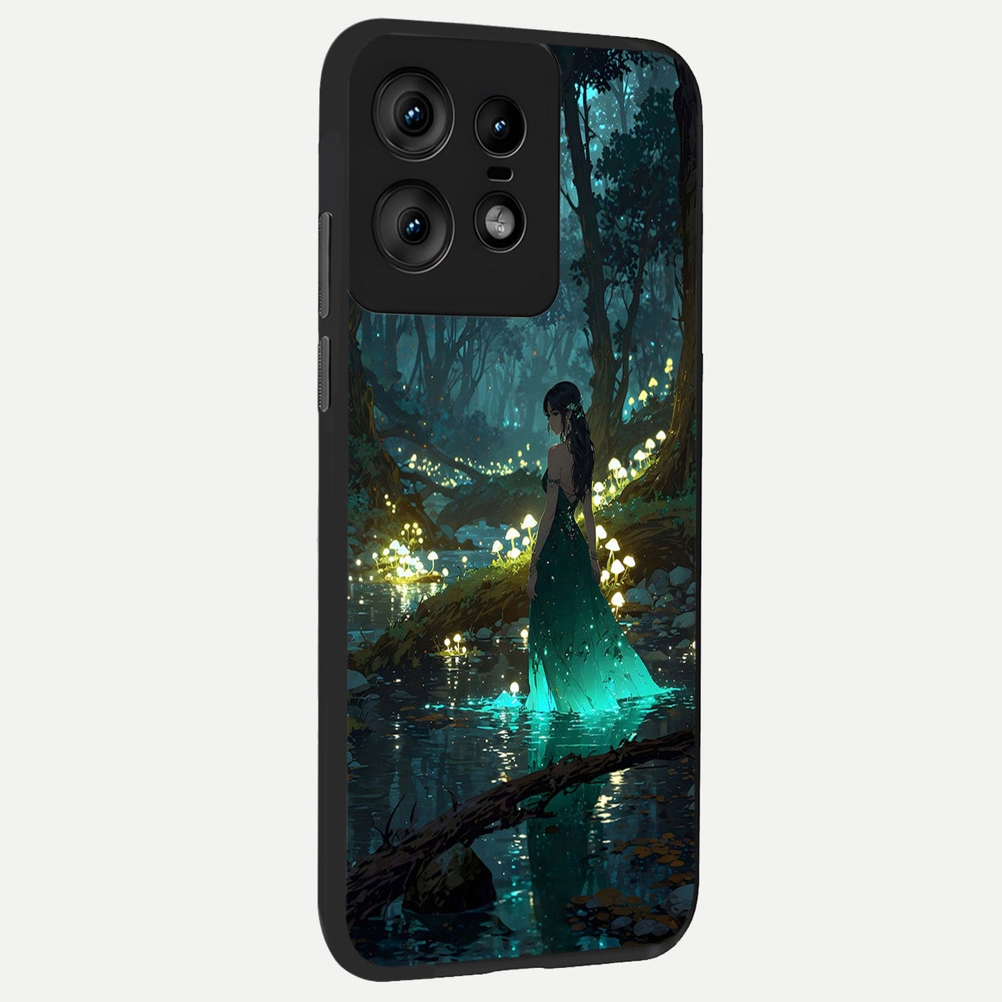 Enchanted Forest Glow back cover For Moto Edge50 Pro slim fit glass case with vibrant aesthetic design