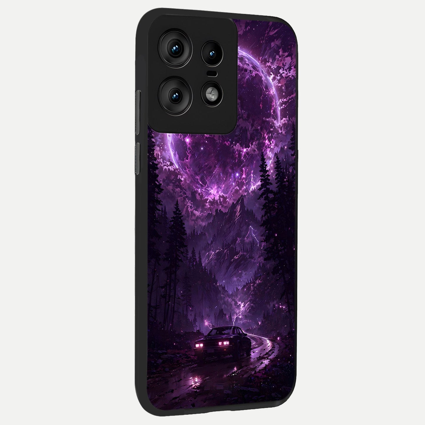 Eternal Cosmic Drive back cover For Moto Edge50 Pro slim fit glass case with vibrant aesthetic design