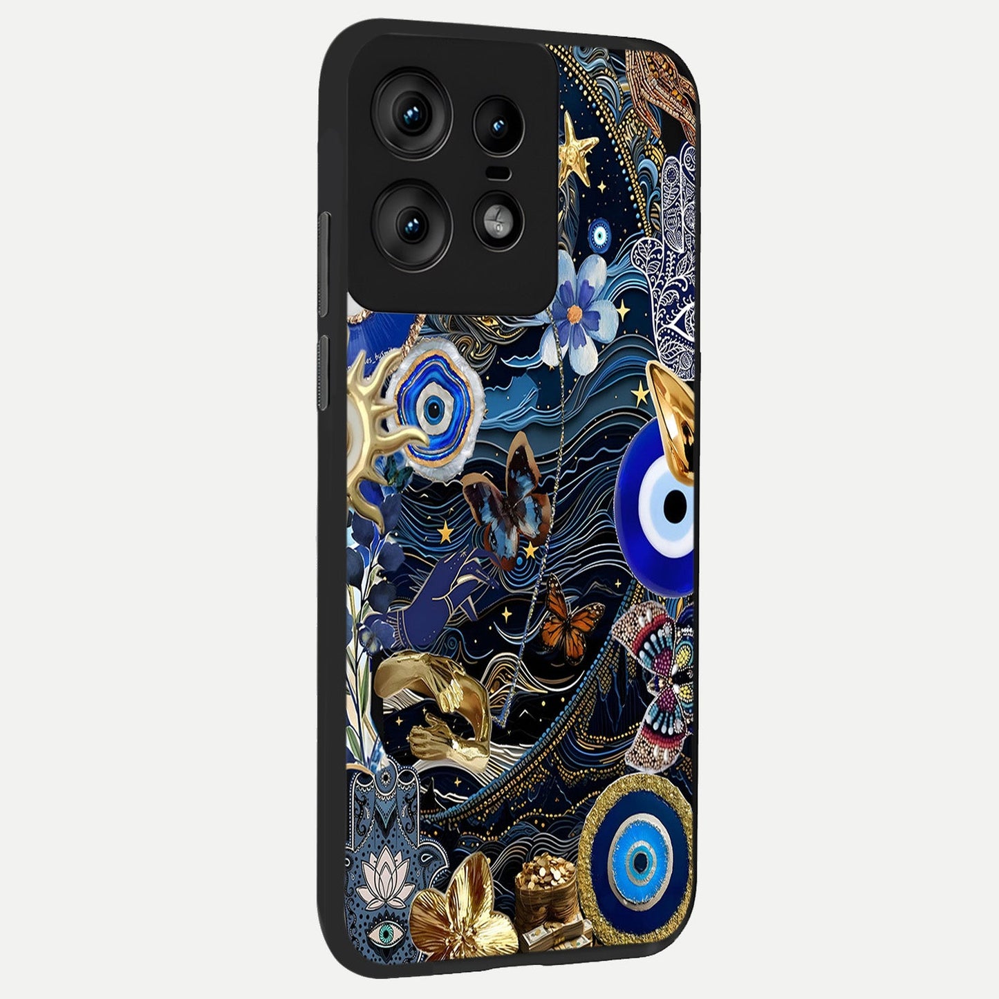 Golden Moon Magic back cover For Moto Edge50 Pro slim fit glass case with vibrant aesthetic design