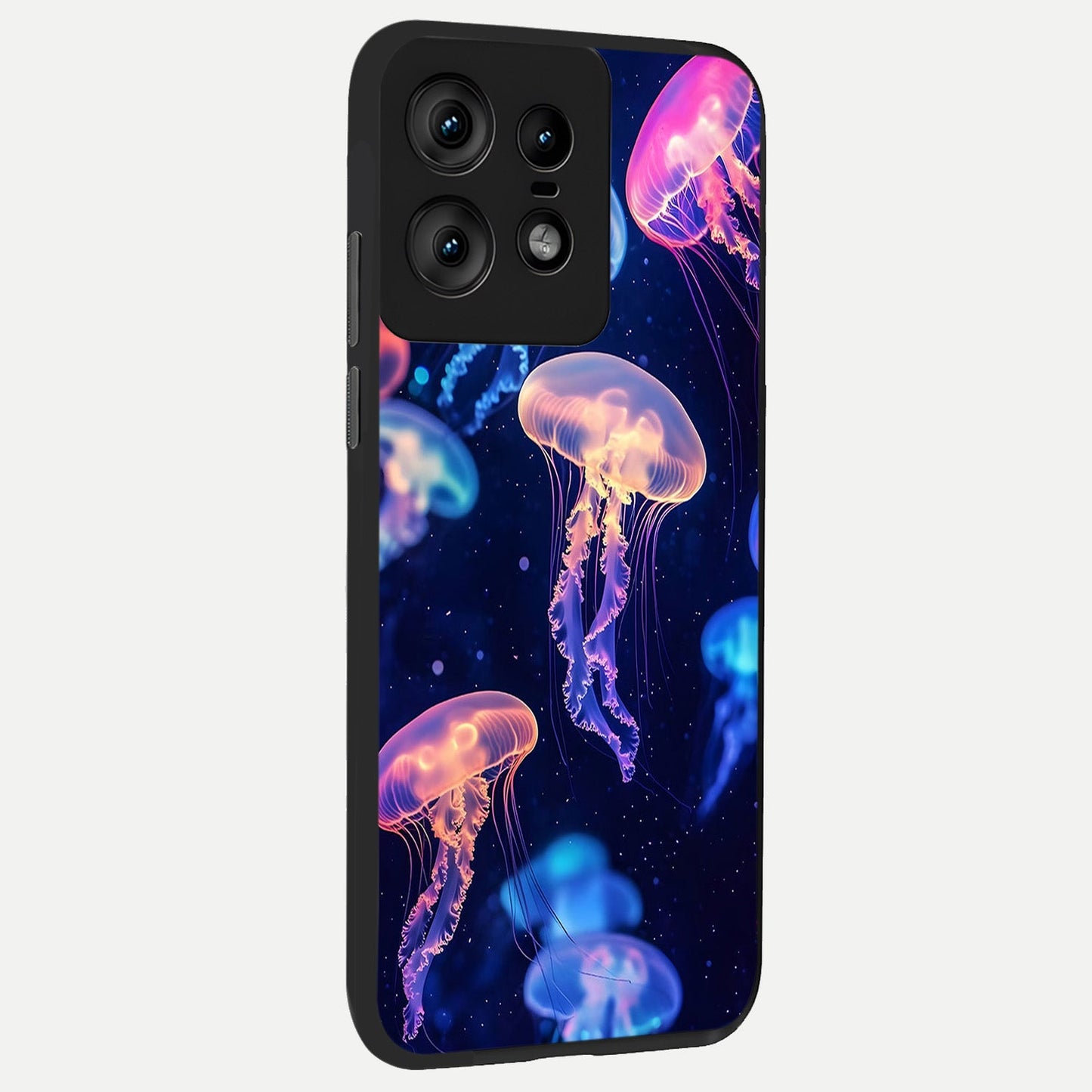 Jellyfish Pattern back cover For Moto Edge50 Pro slim fit glass case with vibrant aesthetic design