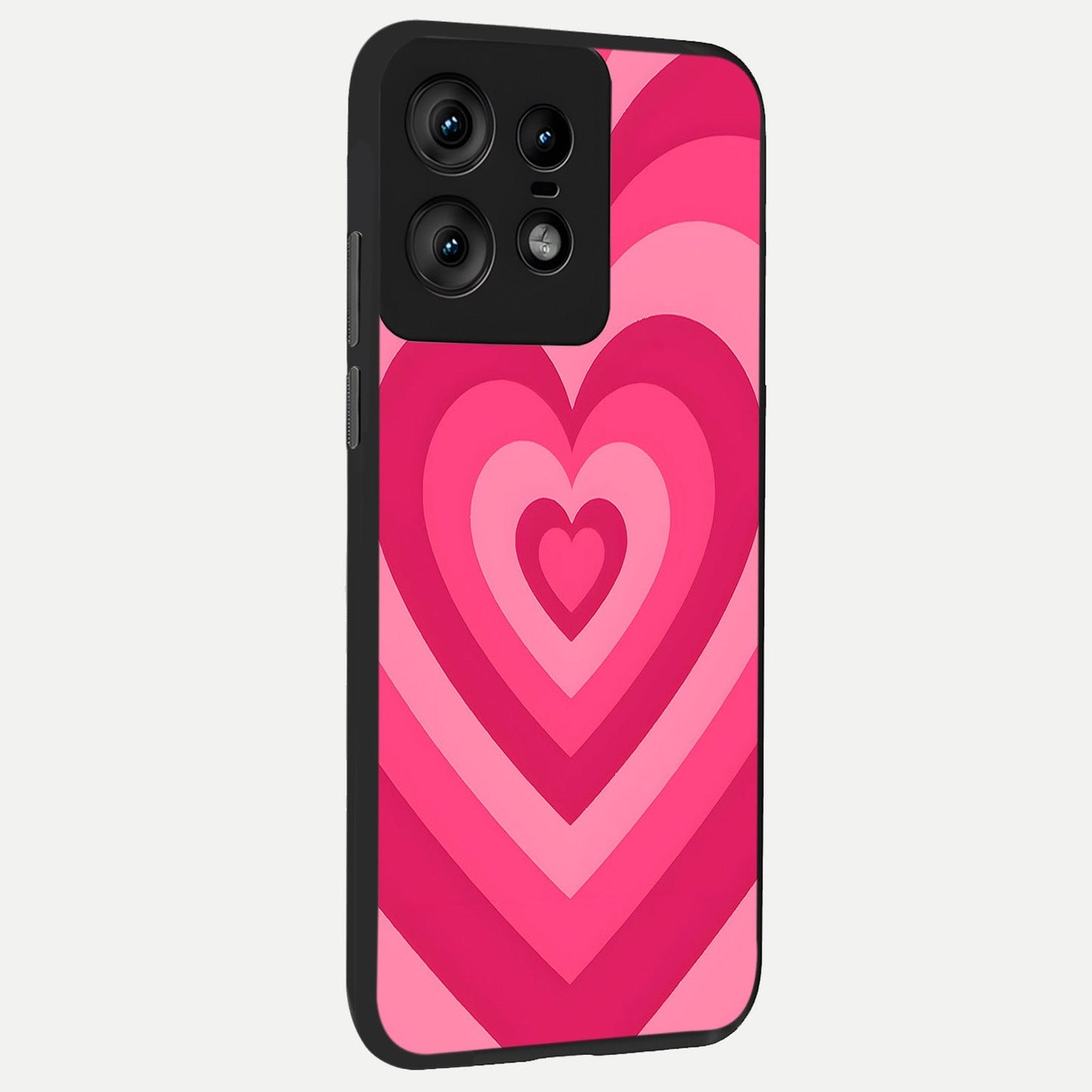 Layered Love Hearts back cover For Moto Edge50 Pro slim fit glass case with vibrant aesthetic design