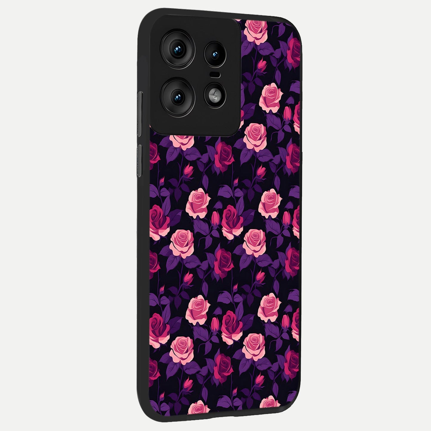 Rose Garden Twilight back cover For Moto Edge50 Pro slim fit glass case with vibrant aesthetic design