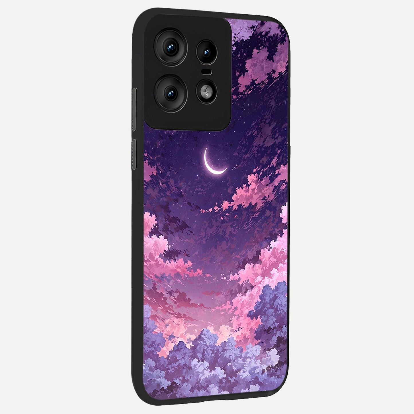 Sky Drift Clouds back cover For Moto Edge50 Pro slim fit glass case with vibrant aesthetic design