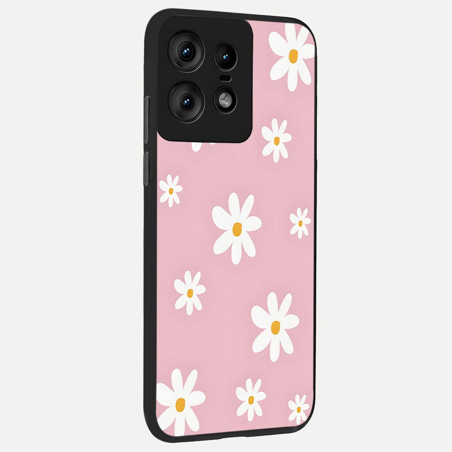 Soft Daisy Bliss back cover For Moto Edge50 Pro slim fit glass case with vibrant aesthetic design