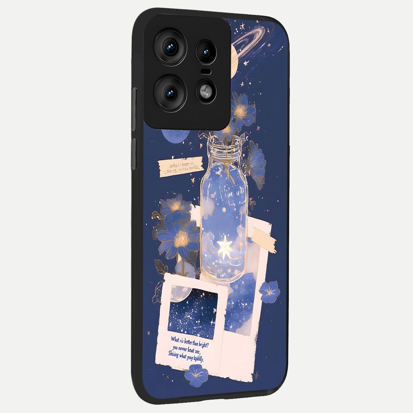 Starlit Cosmic Jar back cover For Moto Edge50 Pro slim fit glass case with vibrant aesthetic design