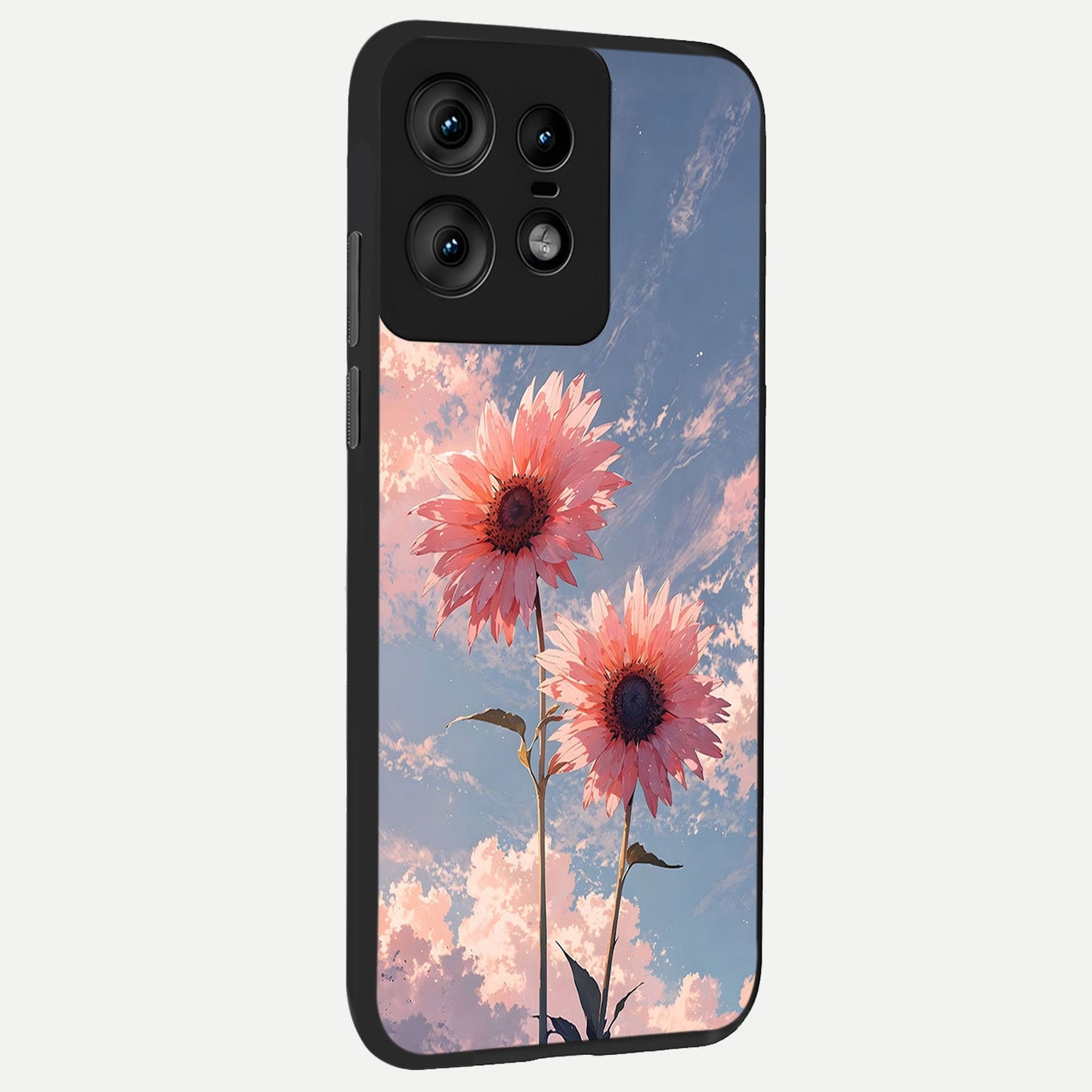 Sun Moon Balance back cover For Moto Edge50 Pro slim fit glass case with vibrant aesthetic design