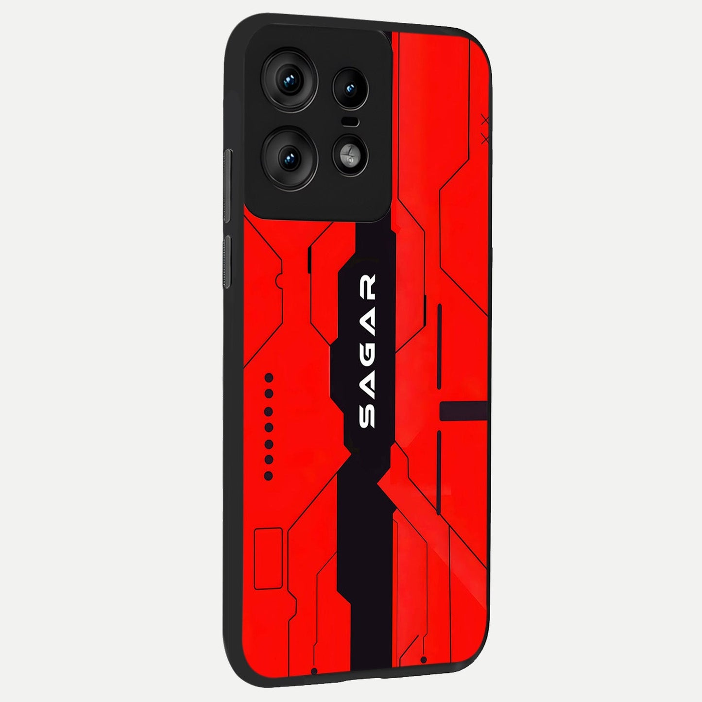 Voltage Rise CYBERPUNK Custom Name back cover For Moto Edge50 Pro slim fit personalized glass case with bold cyberpunk design