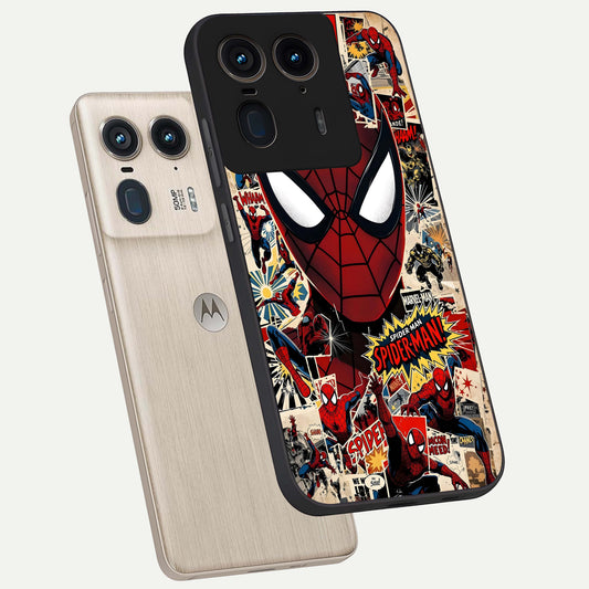 Aesthetic Wonder Spider phone case For Moto Edge 50 Ultra showing premium glass back cover with detailed artwork