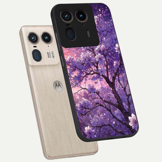 Blossom Tree phone case For Moto Edge 50 Ultra showing premium glass back cover with detailed artwork